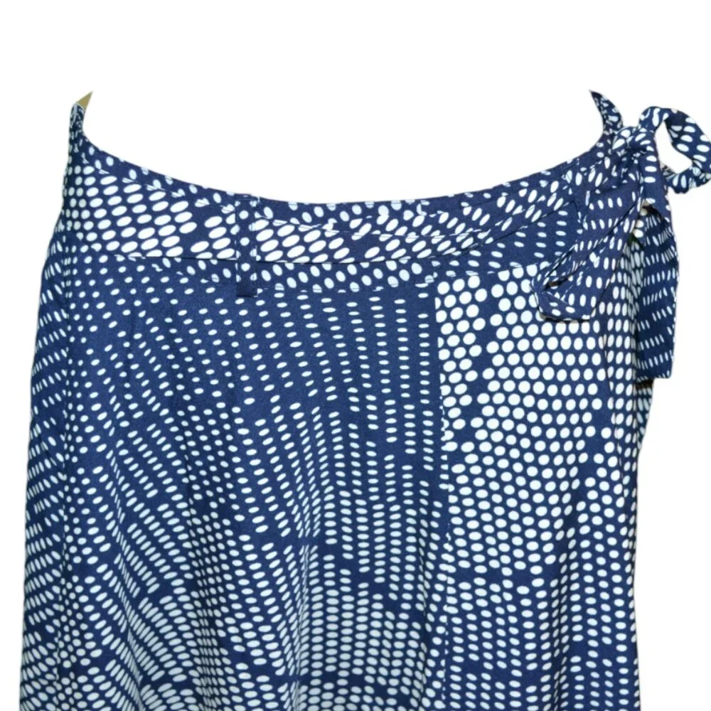 NWT Banana Republic Blue White Polka Dot Handkerchief A-Line Fit Flare Skirt S 4
